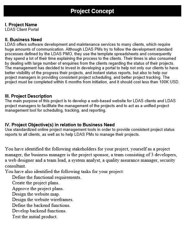 Section 3 Of The Project Charter Is Project Organi ...
