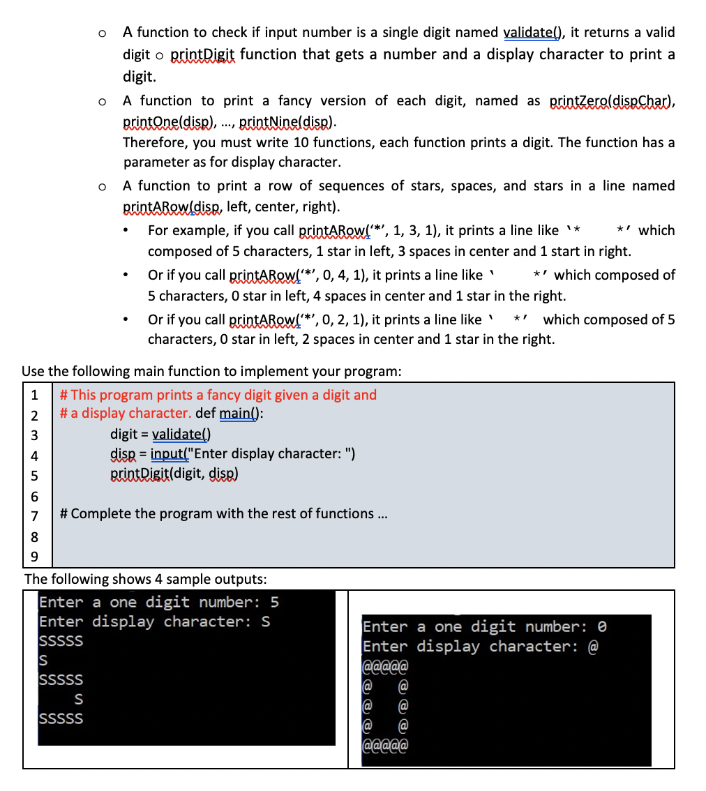 Solved Q2: Change the main function to print 0-9 with the | Chegg.com