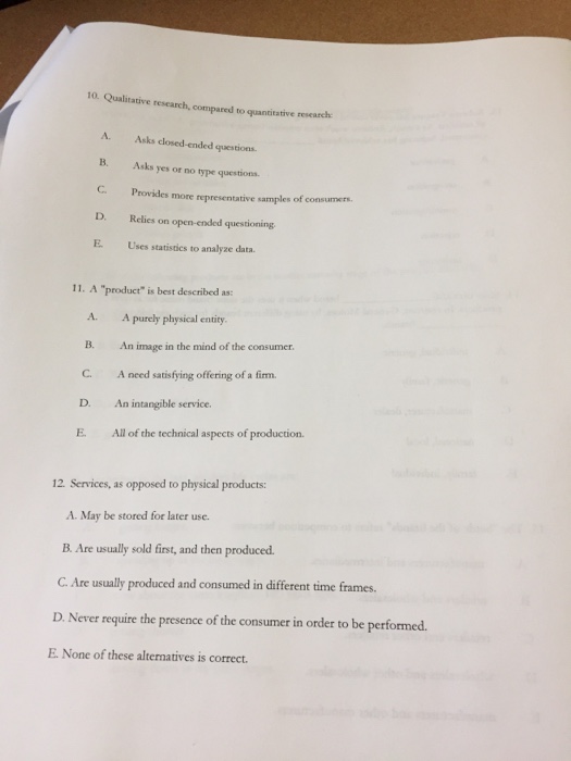 Solved 10 Qualitative Research Compared To Quantitative Chegg