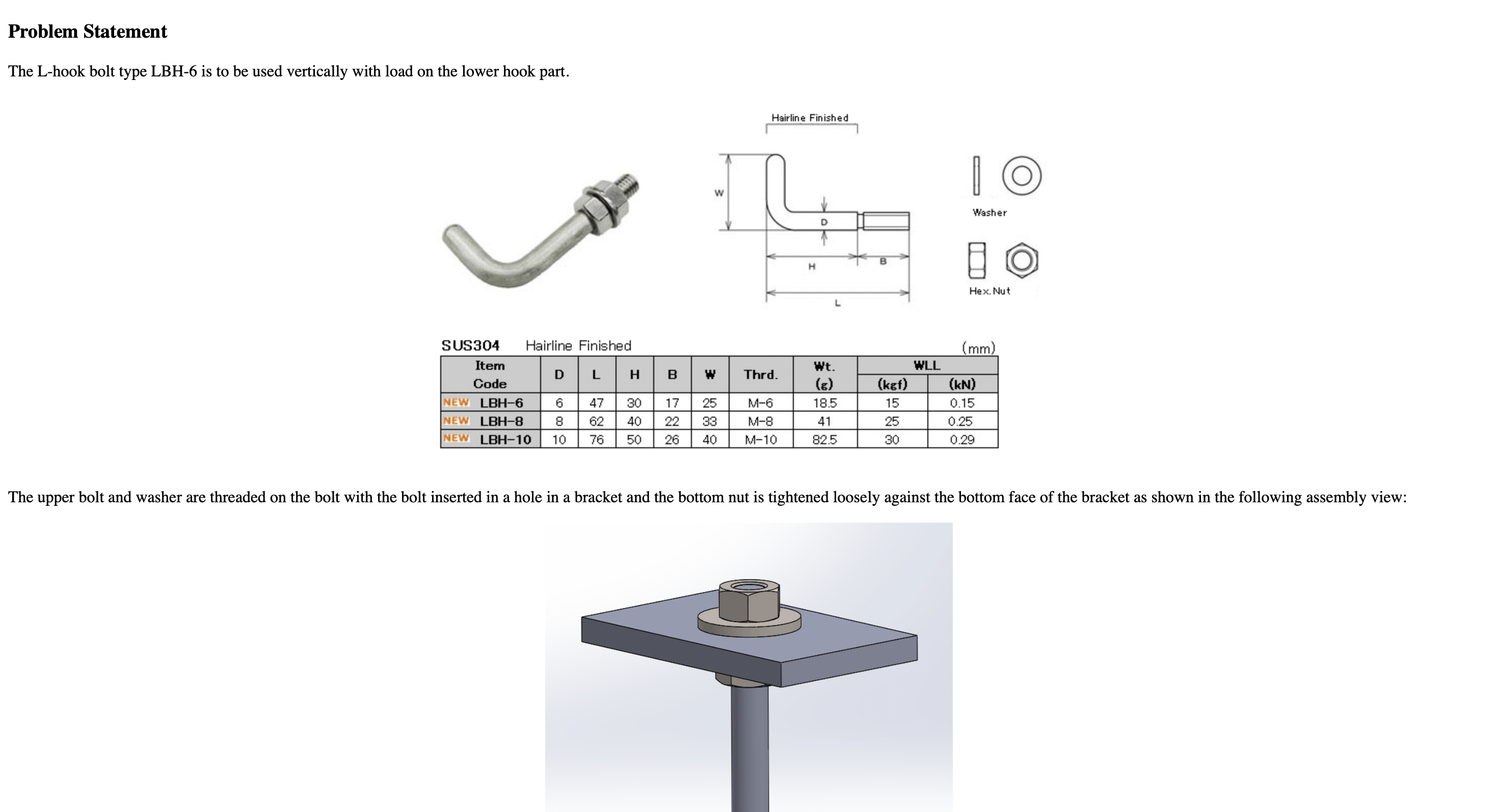 Note that both the nut and the washer are standard | Chegg.com