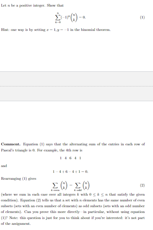 Solved Let N Be A Positive Integer. Show That | Chegg.com