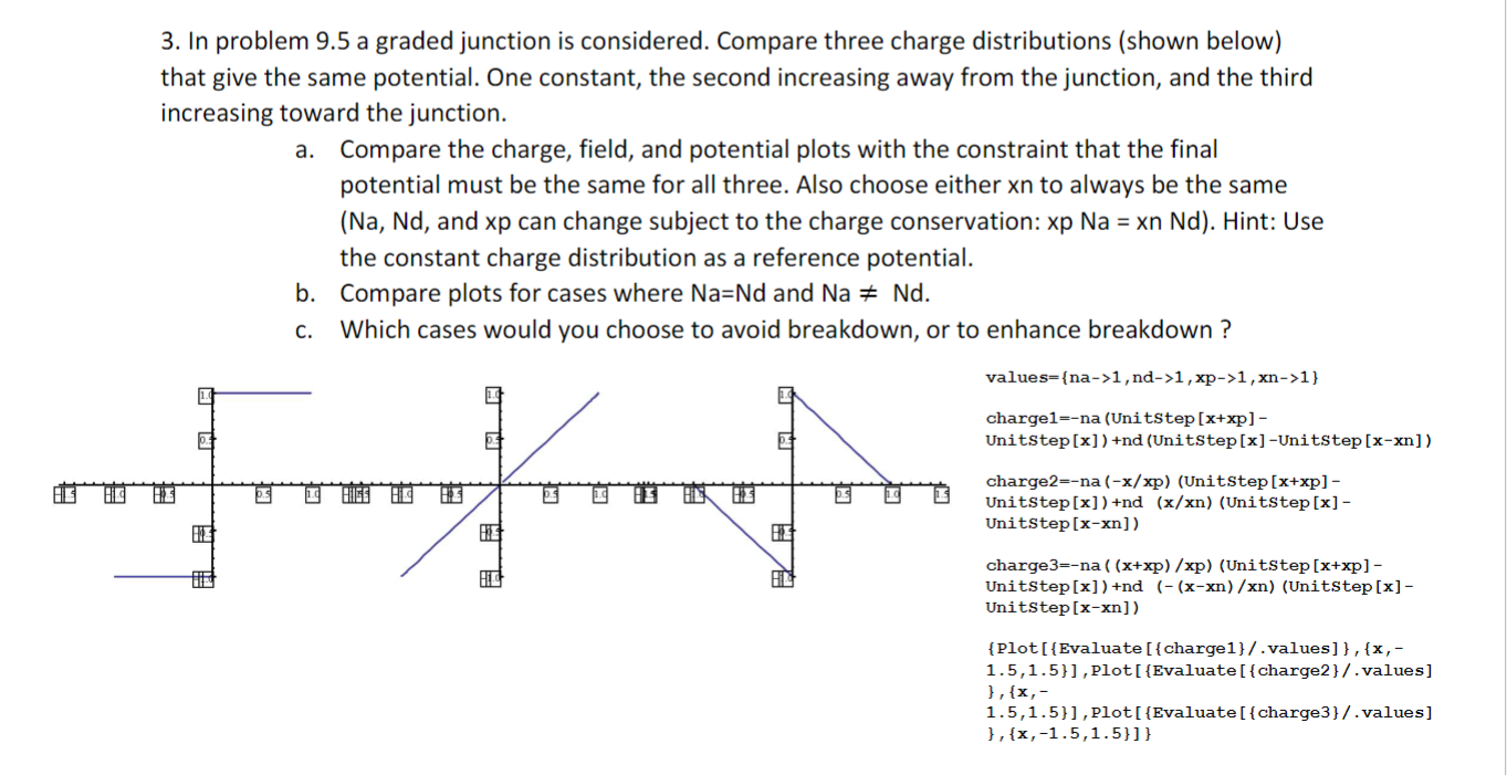 Solved 3. In problem 9.5 a graded junction is considered. | Chegg.com