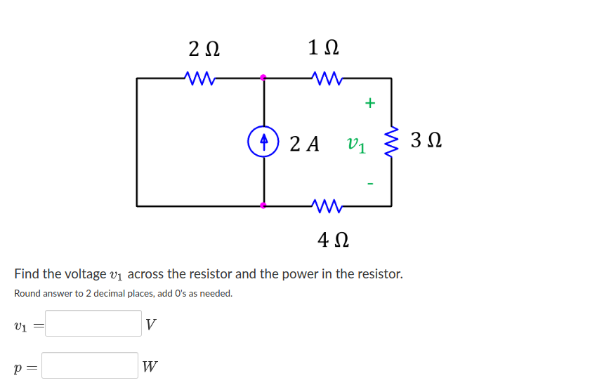 Solved Find the voltage v1 across the resistor and the | Chegg.com