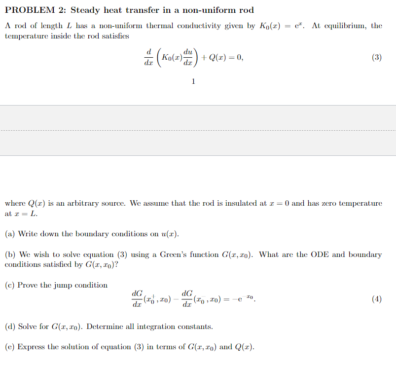 Solved PROBLEM 2: Steady heat transfer in a non-uniform rod | Chegg.com