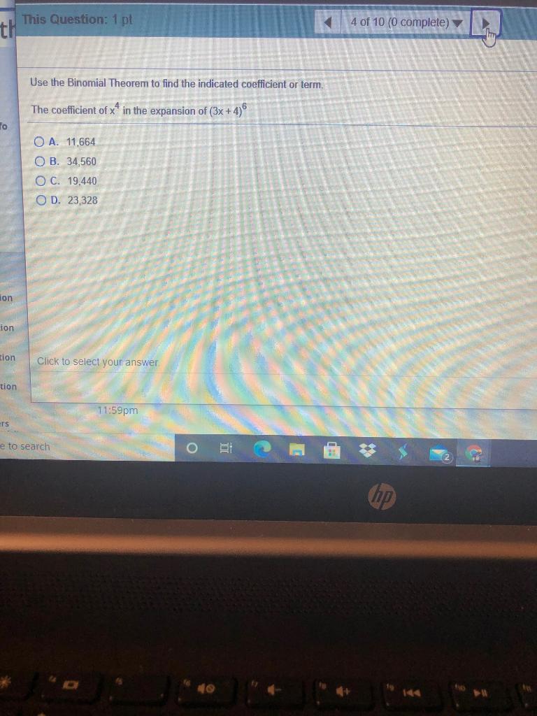 Solved This Question: 1 pt 4 of 10 (0 complete) th Use the | Chegg.com
