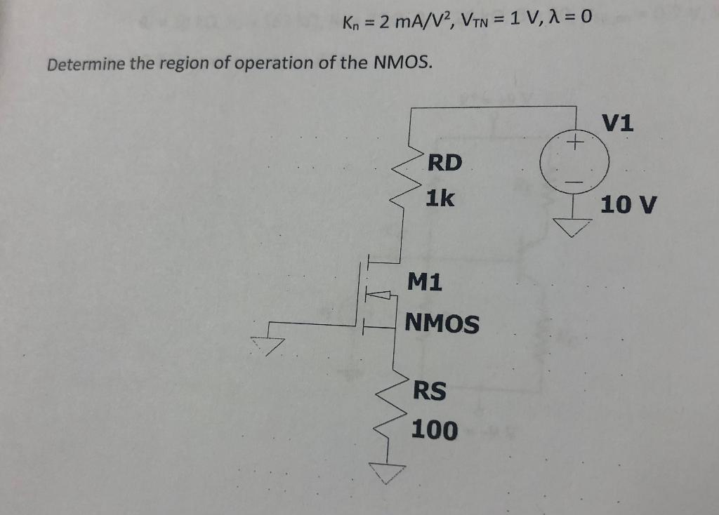 Solved DC parameters for the MOSFET in the circuit shown | Chegg.com