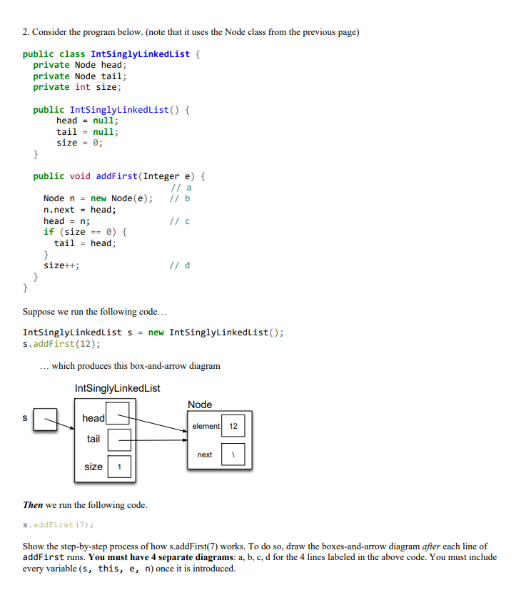 Solved CS II: Data Structures, Pre-lab 4 Consider a class | Chegg.com