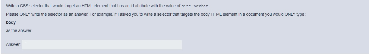 Solved Write a CSS selector that would target an HTML | Chegg.com