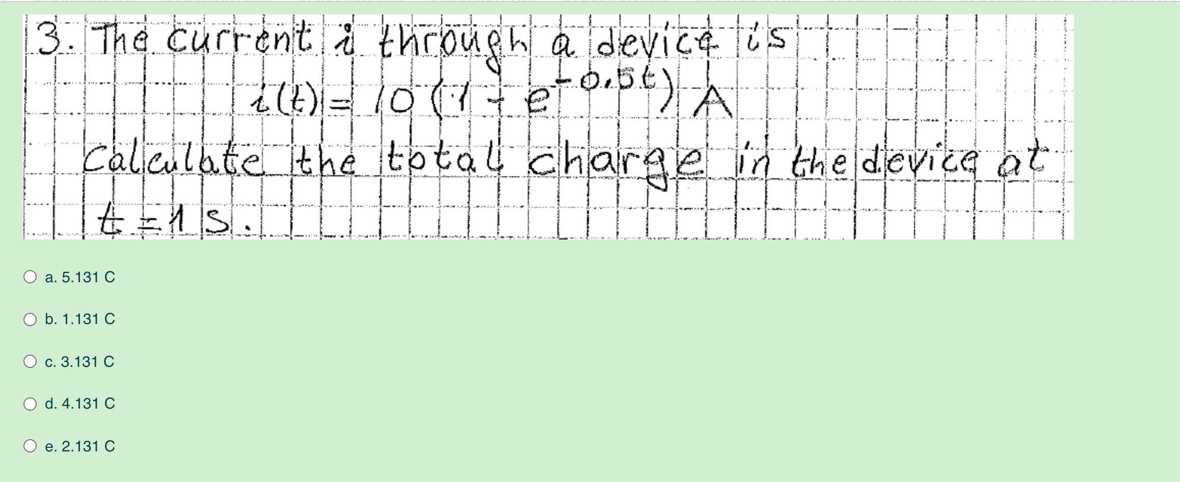 Solved 3. The current å through a device is éco=1067 et | Chegg.com