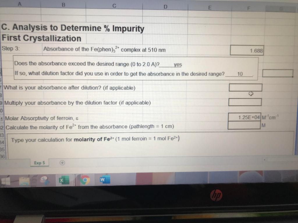 Solved How To Calculate What Is Your Absorbance After Chegg Com