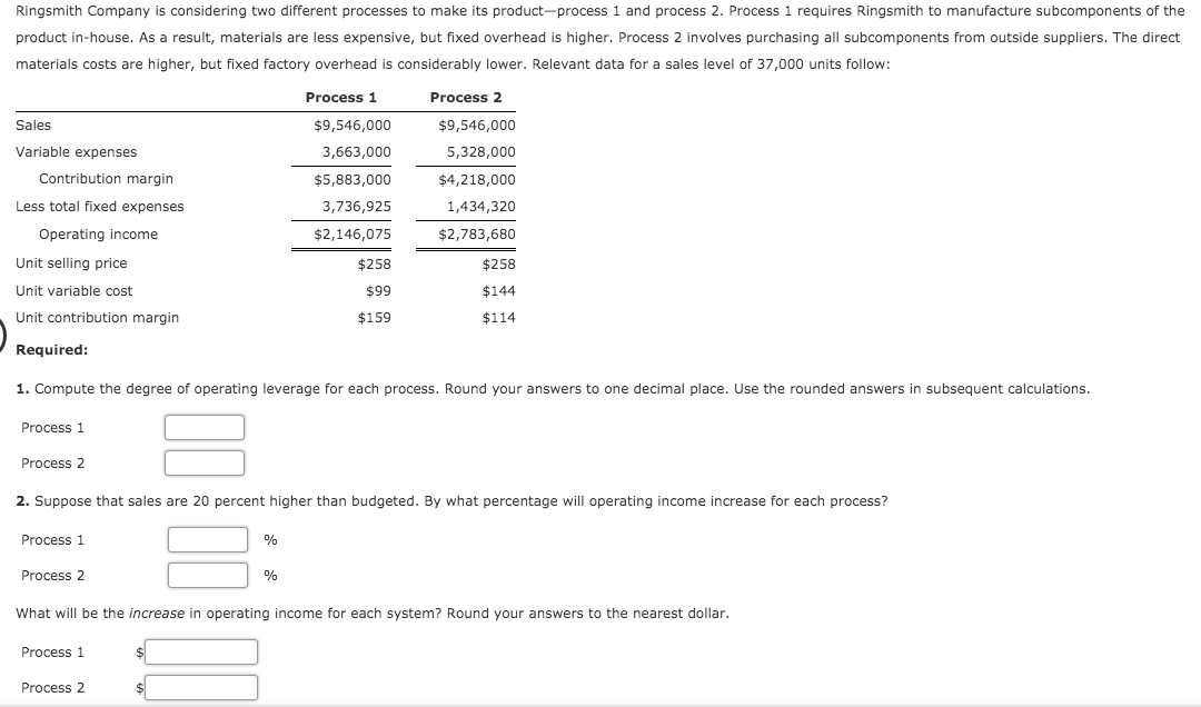 Solved Ringsmith Company is considering two different | Chegg.com