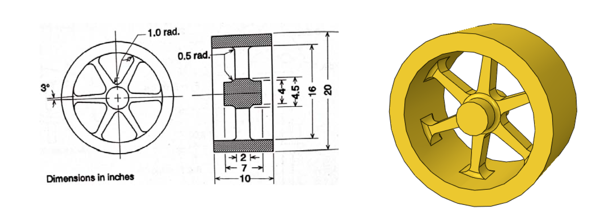 Solved 2) Design of a flywheel is shown in the figure. It is