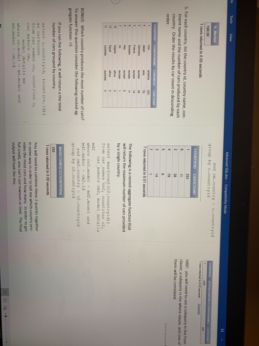 Solved Tools View sQL Advanced SQL 1970 aud 24-4-90 26-4-113 | Chegg.com