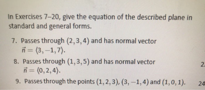 Solved In Exercises 7-20, give the equation of the described | Chegg.com