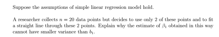 Solved Suppose the assumptions of simple linear regression | Chegg.com