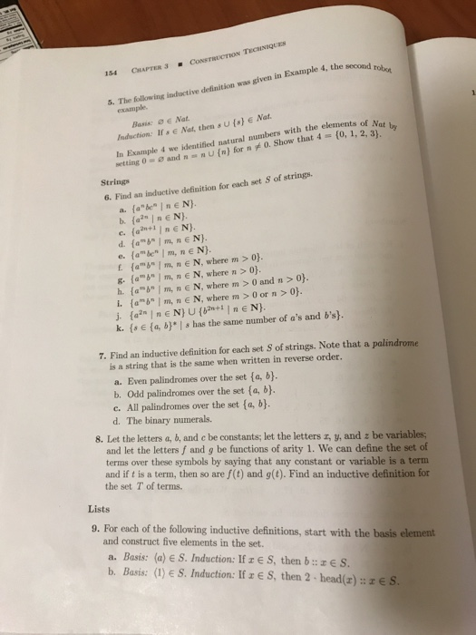 Solved 3.1 INDUCTIVELY DEPINED SETS ISS Learning Objectives | Chegg.com