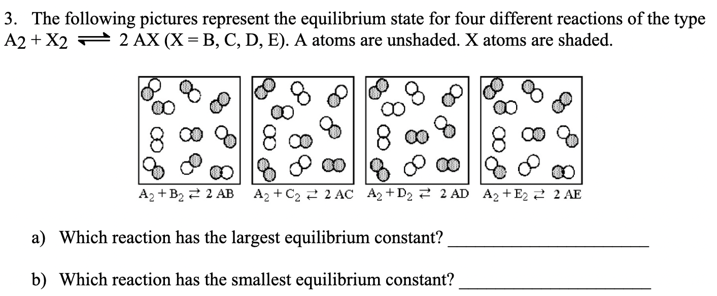 Solved 3. The following pictures represent the equilibrium | Chegg.com