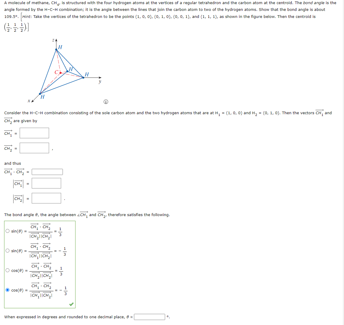 Solved A molecule of methane, CH4′ is structured with the | Chegg.com