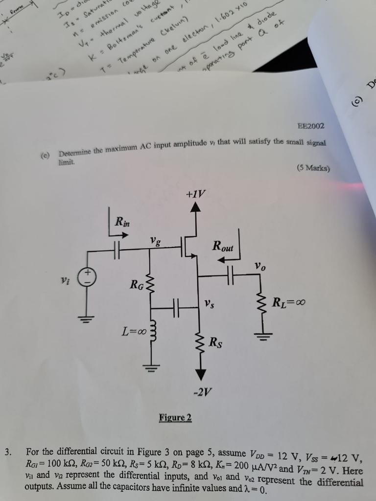 Solved Figure 1(b) 2. Consider the source-follower circuit | Chegg.com