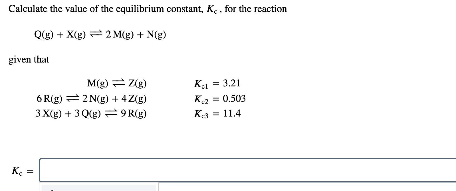 Solved Calculate The Value Of The Equilibrium Constant K Chegg Com