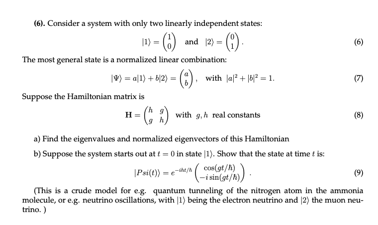 Solved (6). Consider a system with only two linearly | Chegg.com