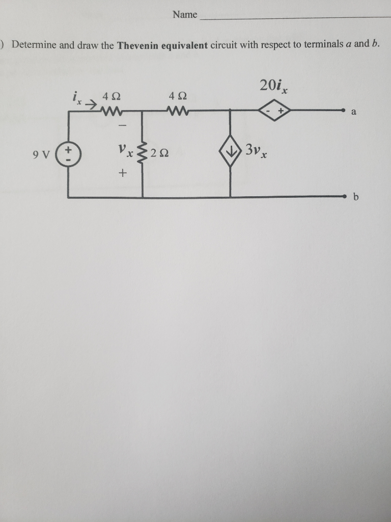 Solved Determine and draw the Thevenin equivalent circuit | Chegg.com