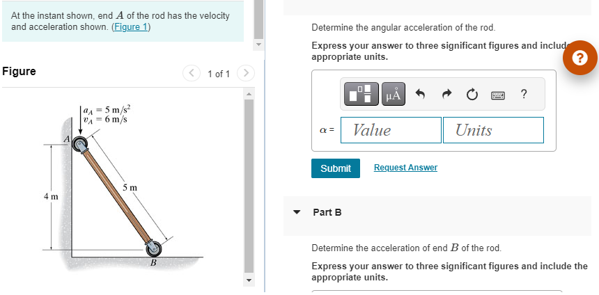 Solved At the instant shown, end \\( A \\) of the rod has | Chegg.com