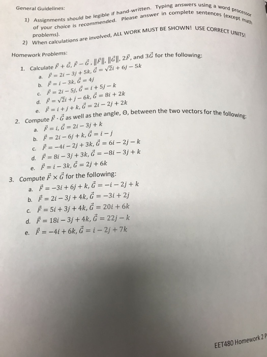 Solved General Guidelines: Assignments should be legible if | Chegg.com