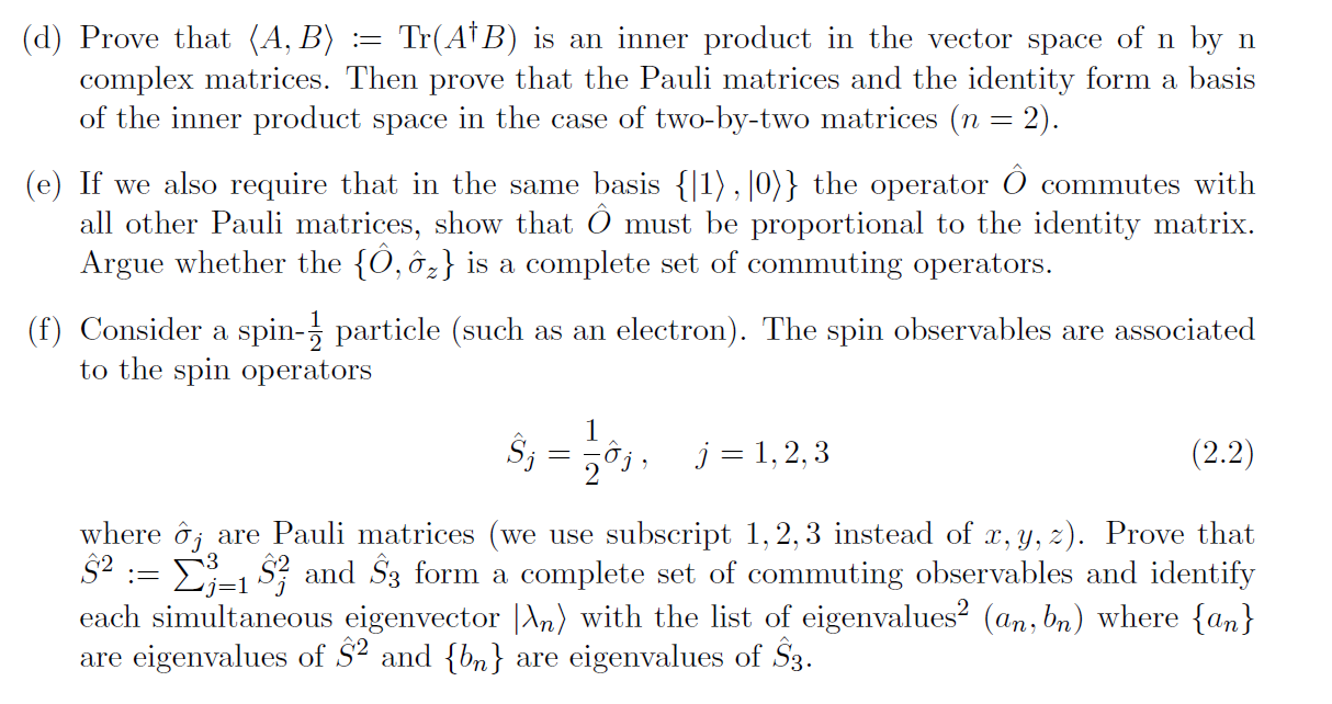 Solved (d) Prove That (A, B) := Tr(ATB) Is An Inner Product | Chegg.com