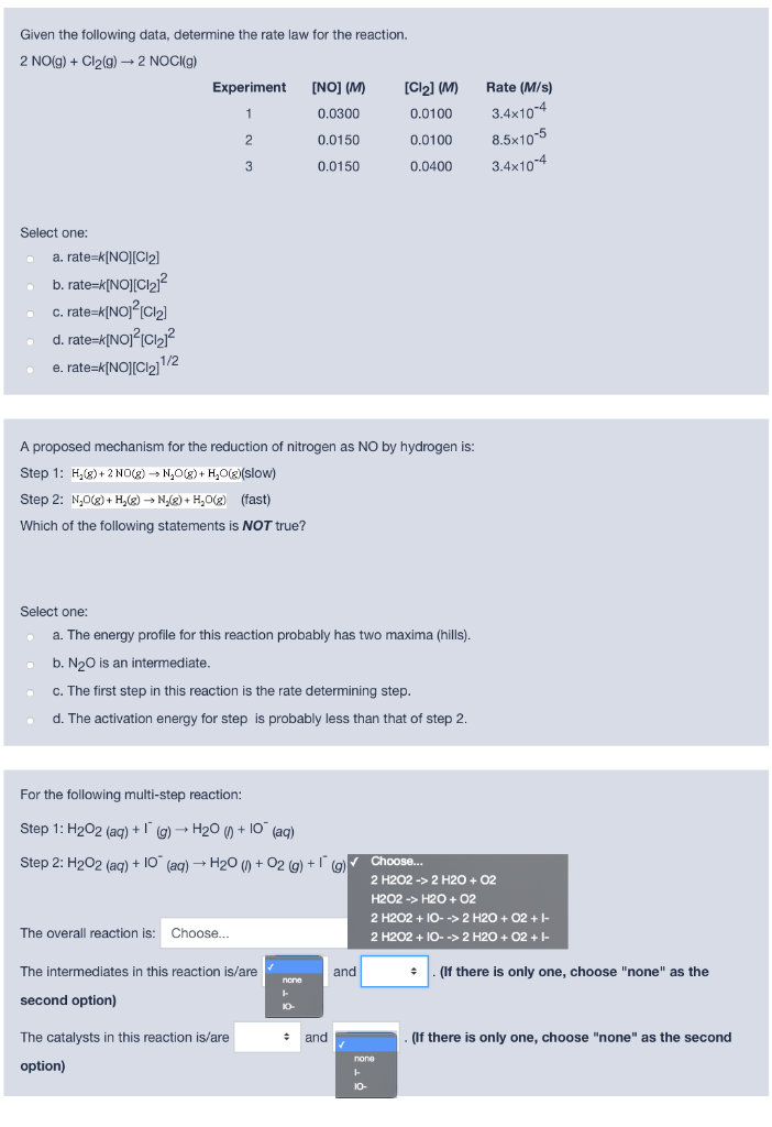 Solved Given the following data, determine the rate law for | Chegg.com