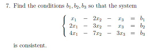 Solved Find the conditions b1,b2,b3 so that the system of | Chegg.com