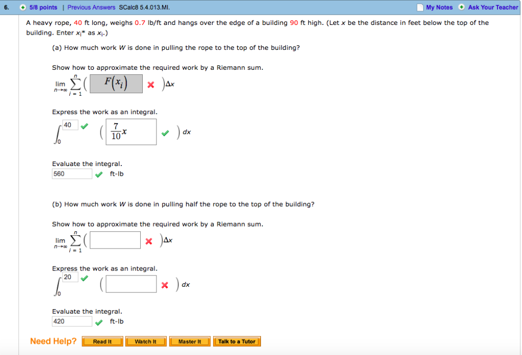 Solved 5/8 points | Previous Answers SCalc8 5.4.013. MI. Ask | Chegg.com