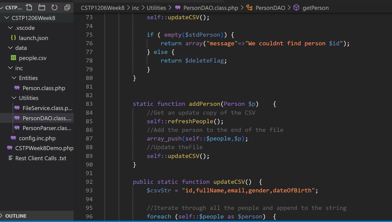 Solved Solution Extend this weeeks Demo code to support the | Chegg.com