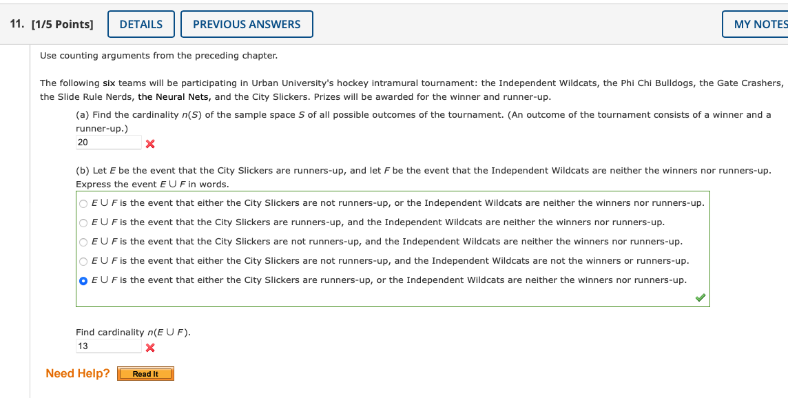 Solved following six teams will be participating in Urban