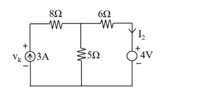 Solved The voltage vk and I2 shown in the figure on the | Chegg.com