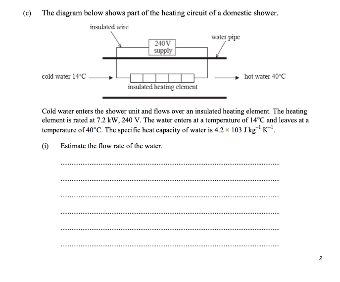 Solved (c) The diagram below shows part of the heating | Chegg.com