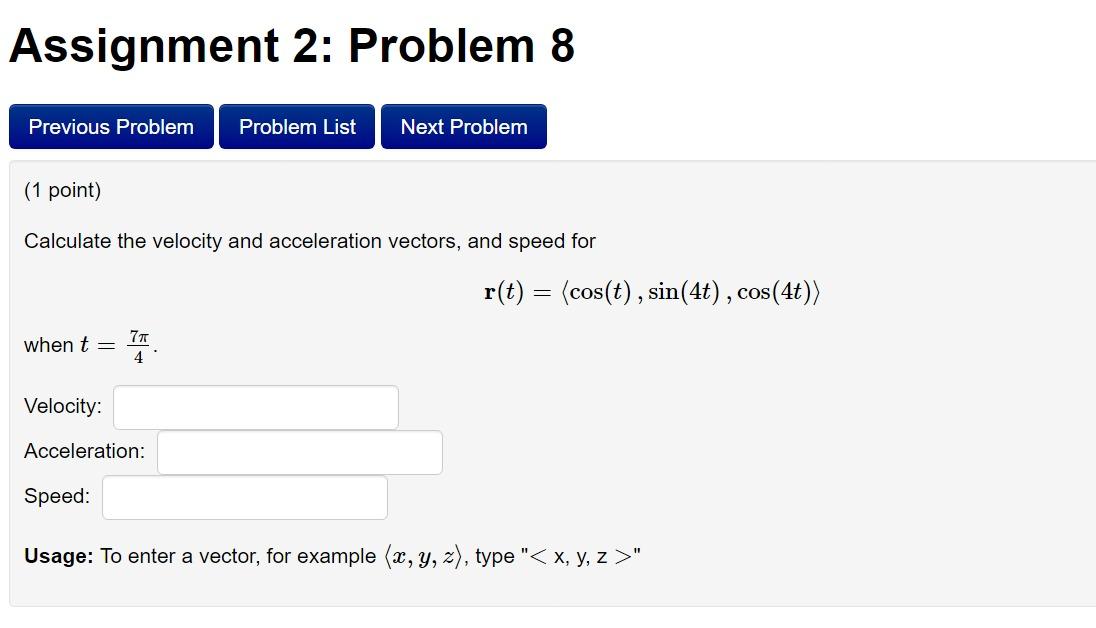 Solved Assignment 2: Problem 8 Previous Problem Problem List | Chegg.com