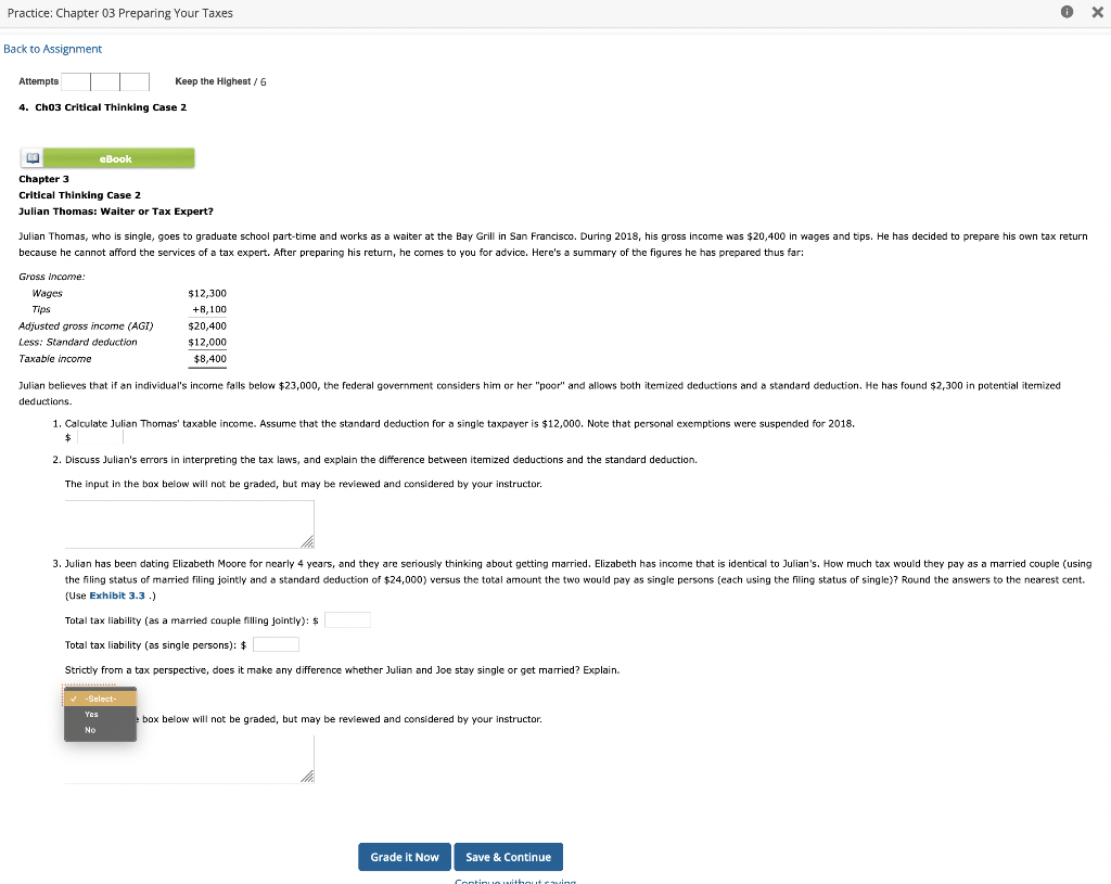 Practice Chapter 03 Preparing Your Taxes Back to