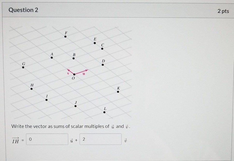Solved 2 pts Question 1 LI Which of the following vectors | Chegg.com