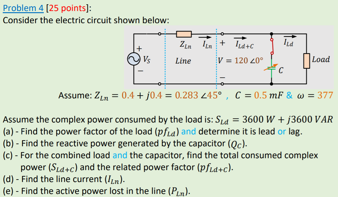 Solved Problem 4 (25 points]: Consider the electric circuit | Chegg.com