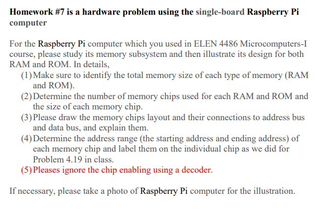 Solved Homework #7 is a hardware problem using the | Chegg.com