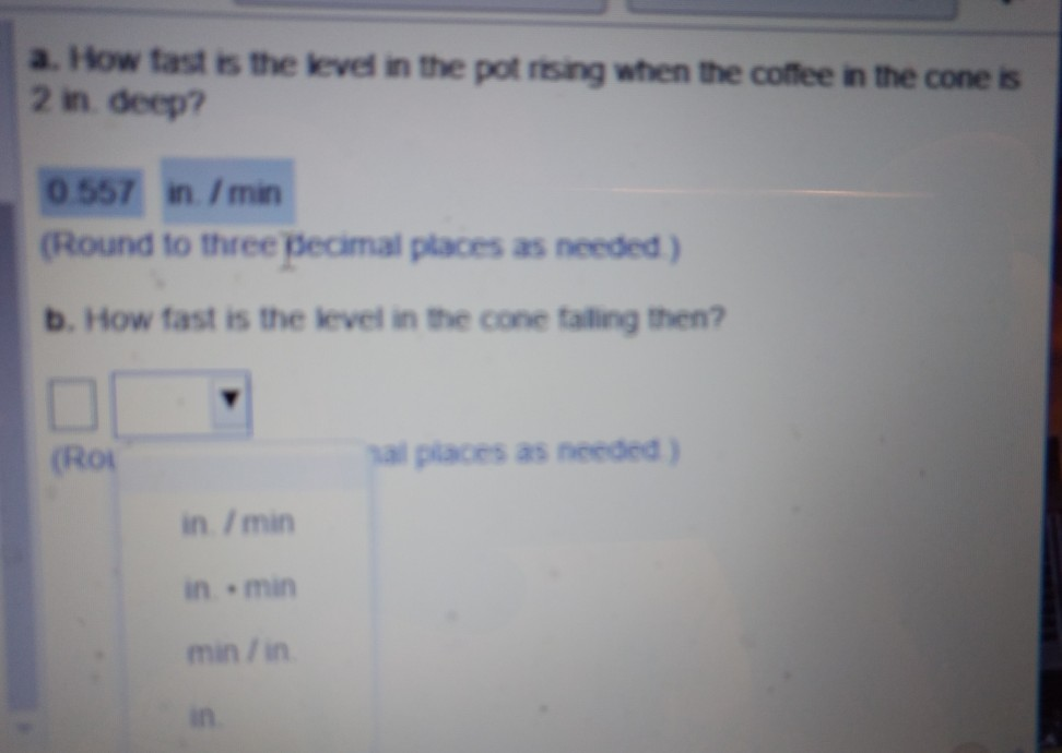 Solved Coffee is draining from a conical filter into a