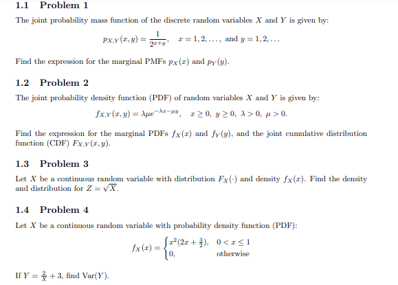 Solved The joint probability mass function of the discrete | Chegg.com