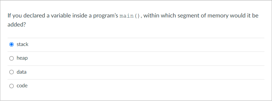 Solved If you declared a variable inside a program's main | Chegg.com