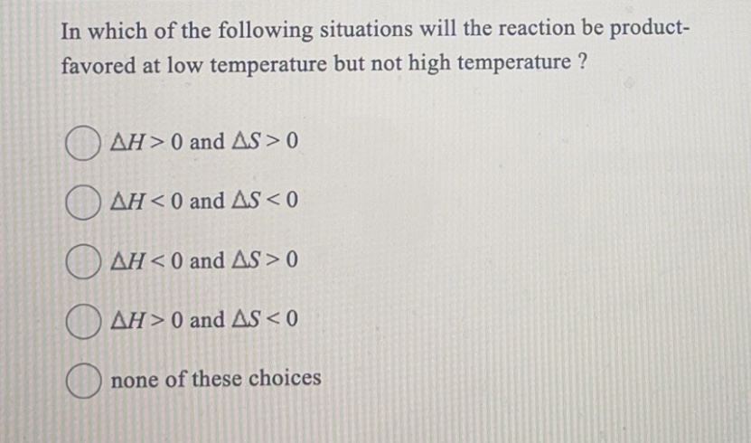 Solved In Which Of The Following Situations Will The | Chegg.com