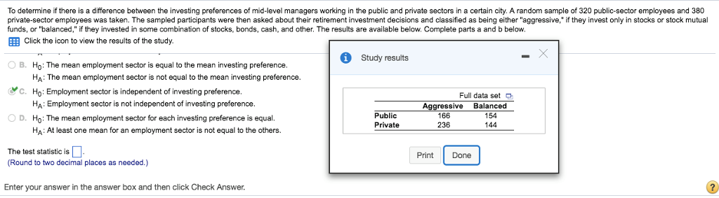 Solved To determine if there is a difference between the | Chegg.com