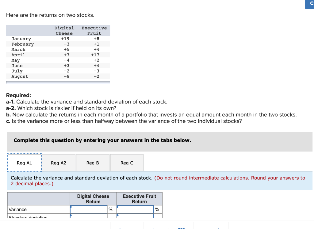 Solved Required: A-1. Calculate The Variance And | Chegg.com