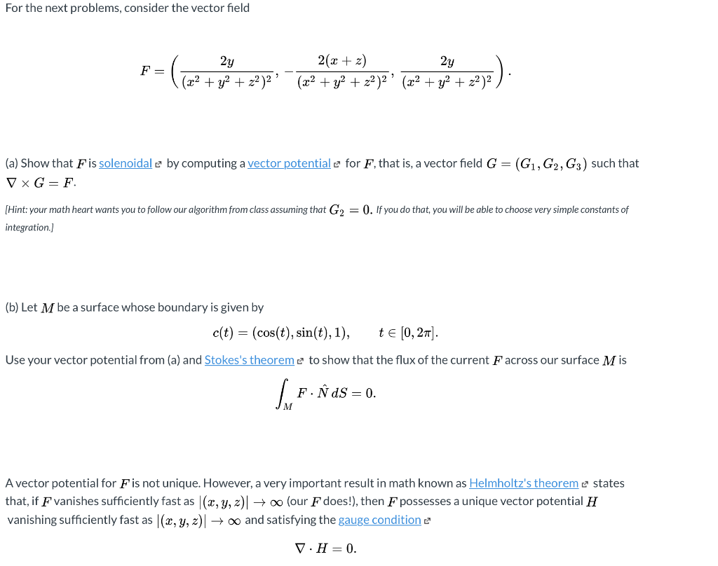 Solved For The Next Problems Consider The Vector Field P Chegg Com