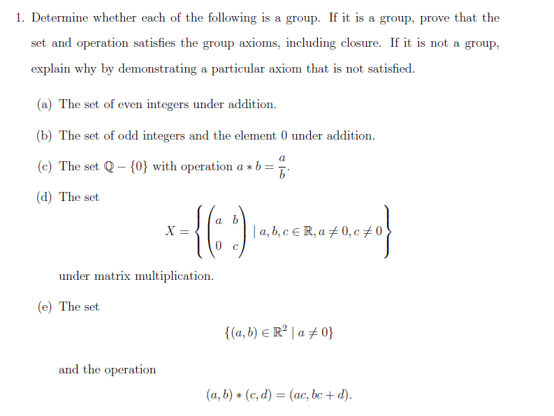 Solved 1. Determine whether each of the following is a | Chegg.com