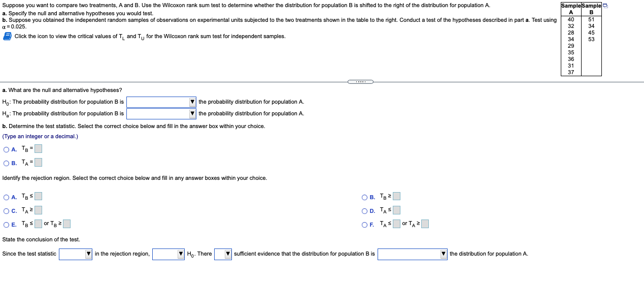 Solved Suppose You Want To Compare Two Treatments, A And B. | Chegg.com